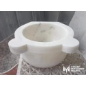 Afyon White Marble Standard Mini Hammam Sink