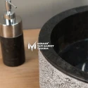 Black Marble Outside Shelled Design Roll Washbasin
