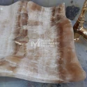 Honey Onyx Marble Wavy Leaf Design Sink