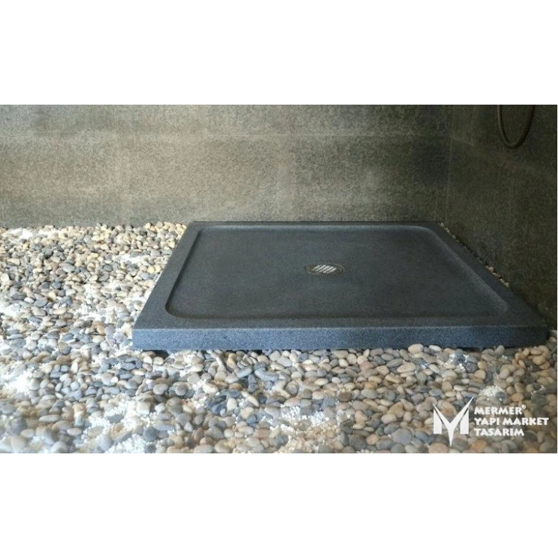 Basalt Anthracite Rectangular Shower Tray Handcrafted, 100% Natural Stone,  Shower Base, Marble Bathroom -  Finland