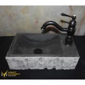 Rectangular Mini Washbasin with Basalt Tap Outlet