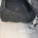 Basalt Black Split Face Mini Square Sink
