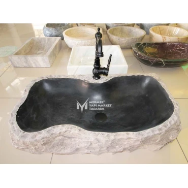 Basalt Square Shapeless Design Sink - With Faucet Outlet