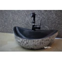 Basalt Black Moon Design Split Face Washbasin
