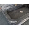 Basalt Black Design Split Face Rectangular Sink