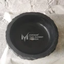 Basalt Black Polished Split Face Outside Bowl Washbasin