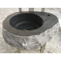 Basalt Black Split Face Stump Design Washbasin