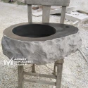 Basalt Black Split Face Stump Design Washbasin