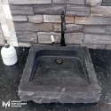 Basalt Black Split Face Square Sink