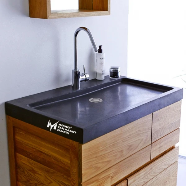 Basalt Black One Piece Sink - With Fauce...