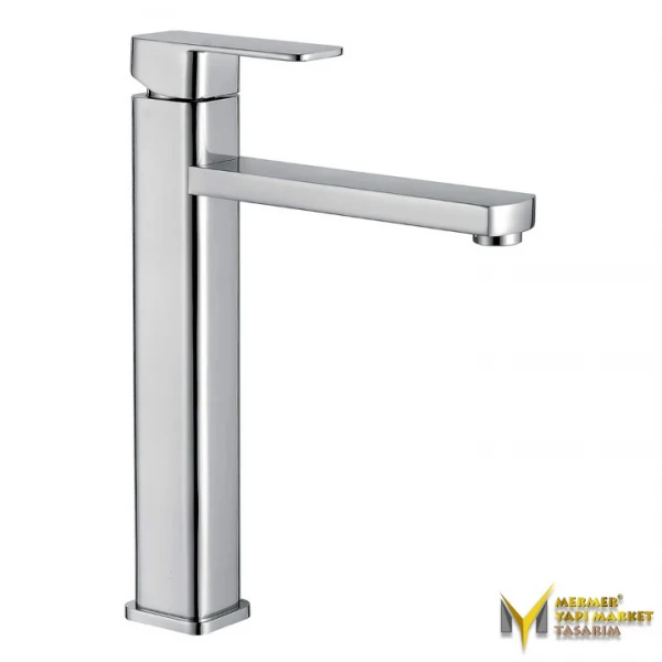 Silver Rectangular Sink Faucet