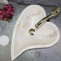 Beige Marble Heart Design Washbasin