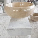 Beige Marble Oval Bowl Washbasin