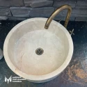 Beige Marble Cylinder Washbasin