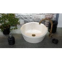 Beige Marble Cylinder Bowl Washbasin