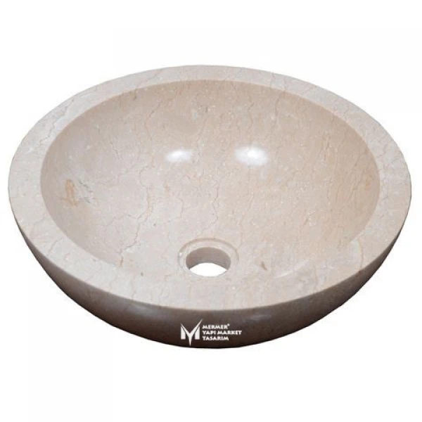 Beige Marble Bowl Washbasin