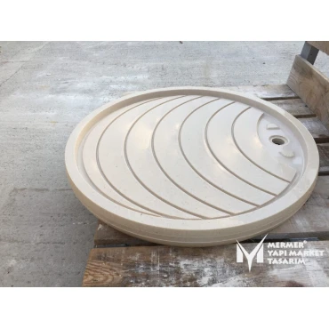 Beige Marble Special Design Round Shower Tray