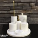 White Marble 7-Piece Bathroom Set