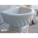 White Marble Moon D Design Hammam Sink