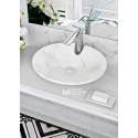 White Marble Washbasin - With Faucet Cavity