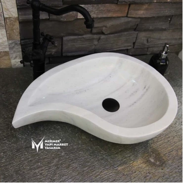 White Marble Drop Model Washbasin