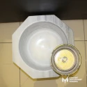 White Marble Diamond Cut Round Hammam Sink