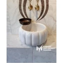 White Marble Pumpkin Design Hammam Sink