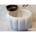 White Marble Pumpkin Design Hammam Sink