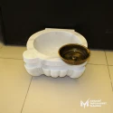 White Marble Layered Design Hammam Sink