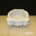 White Marble Layered Design Hammam Sink