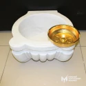 White Marble Layered Special Design Hammam Sink