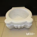 White Marble Layered Special Design Hammam Sink