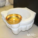 White Marble Layered Special Design Hammam Sink