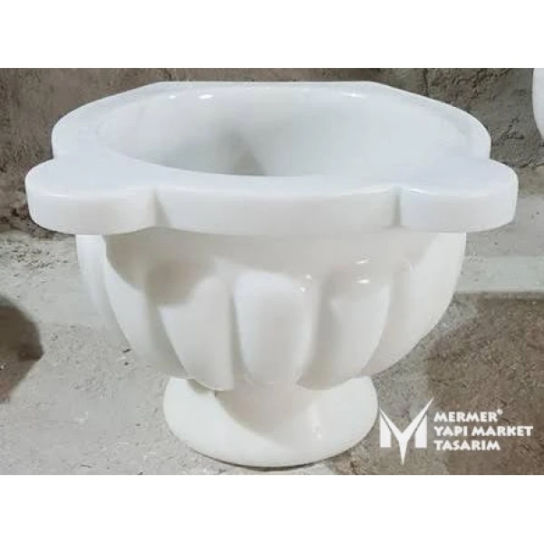 White Marble Melon Sliced Footed Hammam ...