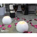 White Marble Sphere Candle Holder