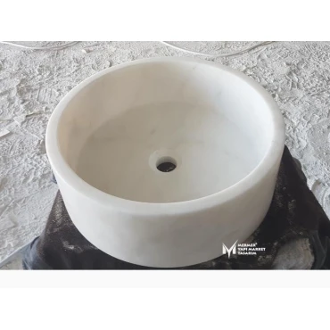 White Marble Mini Roll Washbasin