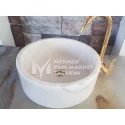 White Marble Roll Washbasin
