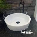 White Marble Cylinder Bowl Washbasin