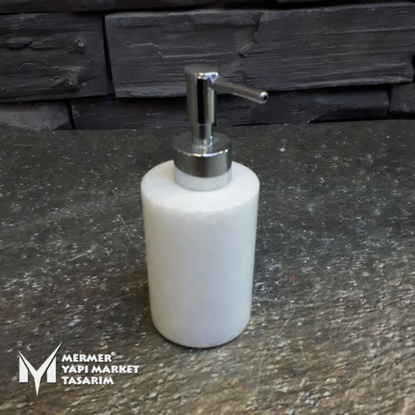 White Marble Liquid Soap Dispenser - Ele...