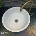 White Marble V Bowl Washbasin