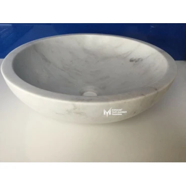 White Marble Round Washbasin