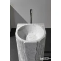 White Marble Special Design Pedestal Sink