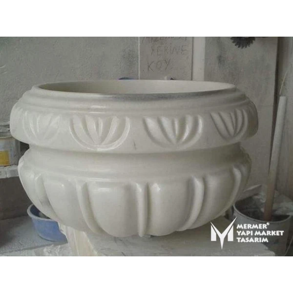 Afyon White Marble Special Design Round ...