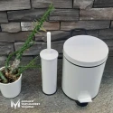 White Stainless Steel Trash Can With Pedal