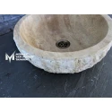 Tumbled Travertine Split Face Round Mini Washbasin