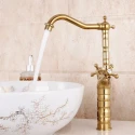 Gold Plated Basin Mixer - Double Lever