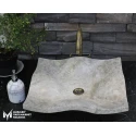 Gray Emperador Wave Leaf Design Washbasin