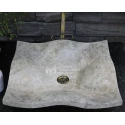 Gray Emperador Wave Leaf Design Washbasin