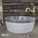 Gray Marble Scratch Outside V  Bowl Washbasin
