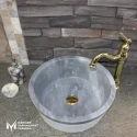 Gray Marble Scratch Outside V  Bowl Washbasin